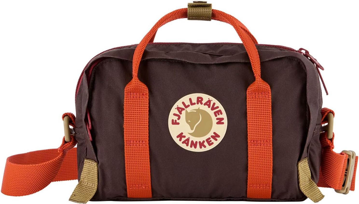 Fjallraven Kanken Koncept Crossbody, Black Oak-Rowan Red