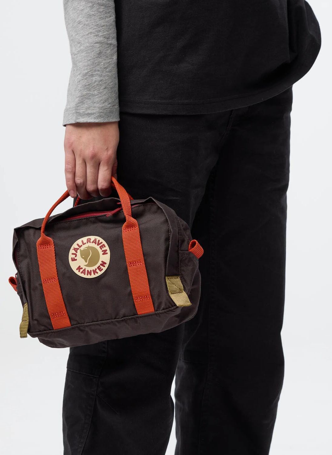 Fjallraven Kanken Koncept Crossbody, Black Oak-Rowan Red
