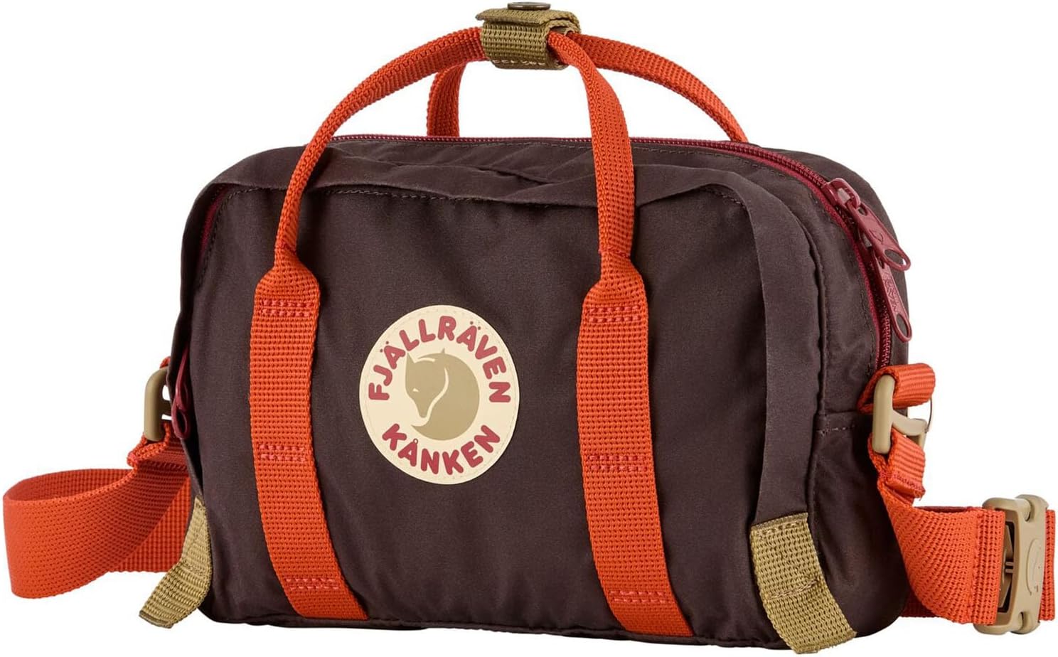 Fjallraven Kanken Koncept Crossbody, Black Oak-Rowan Red