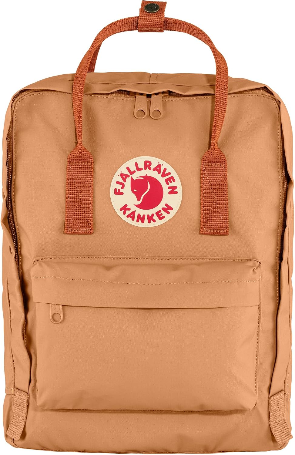 Fjällräven Kanken Backpack - Durable Vinylon Fabric, Water-Resistant, Classic Design - School, Travel Peach Sand/Terracotta Brown