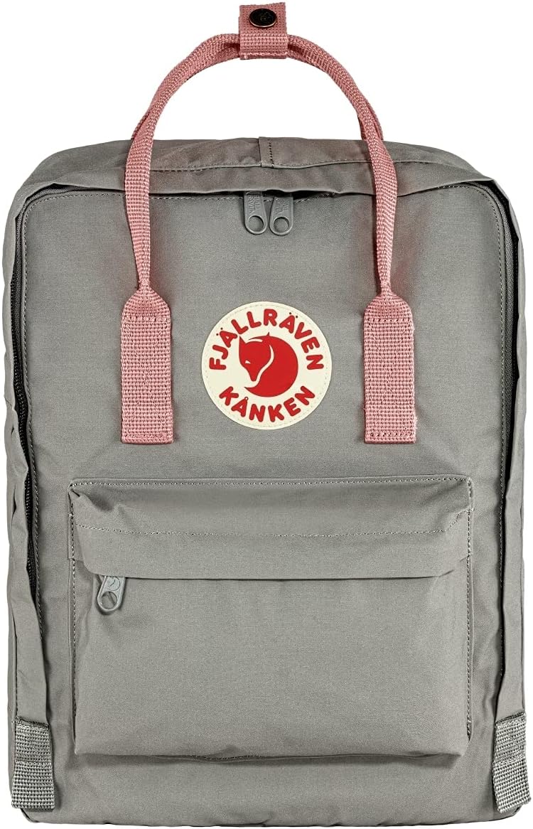Fjällräven Kanken Backpack - Durable Vinylon Fabric, Water-Resistant, Classic Design - School, Travel Fog/Pink