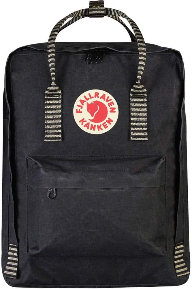 Fjällräven Kanken Backpack - Durable Vinylon Fabric, Water-Resistant, Classic Design - School, Travel Black-striped