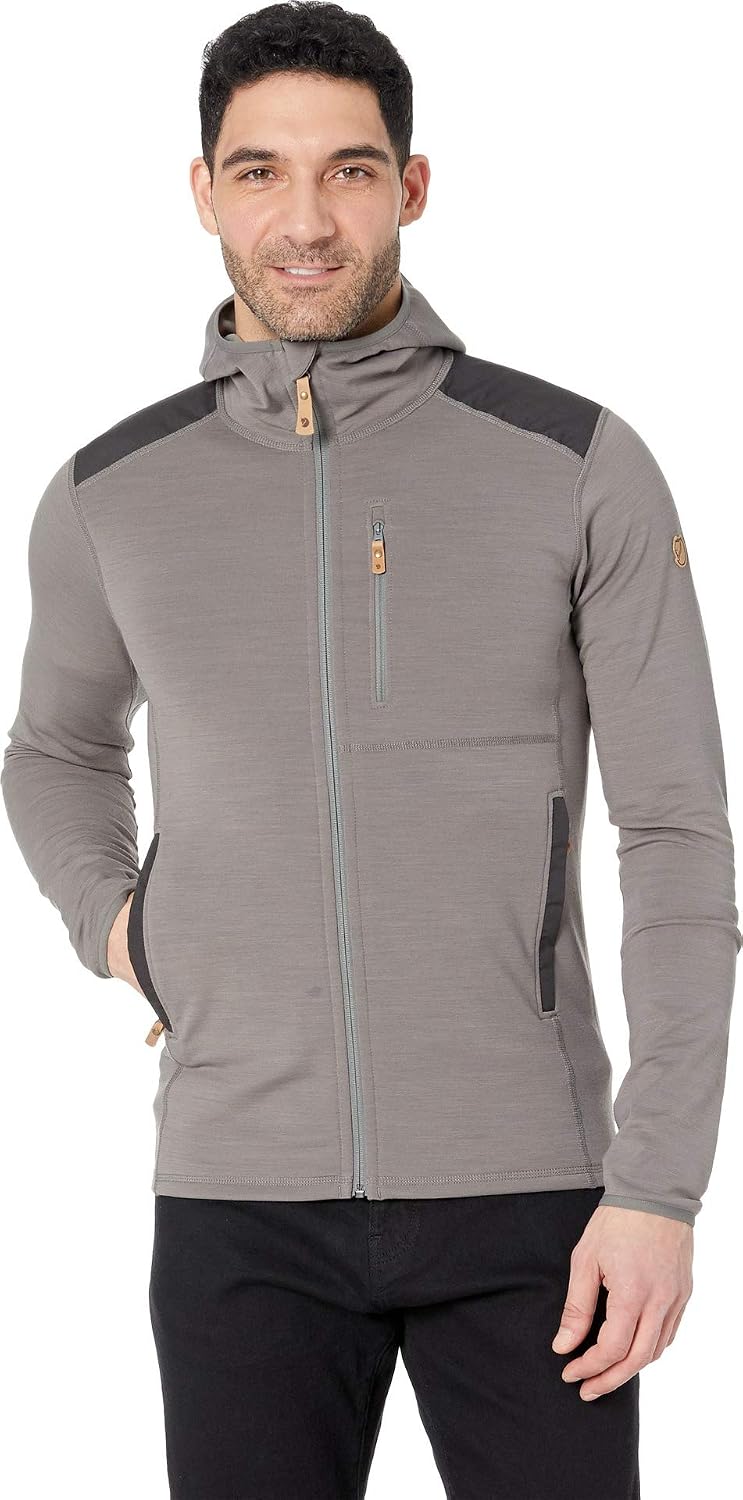 Fjällräven womens Keb Fleece Hoodie Grey/Dark Grey