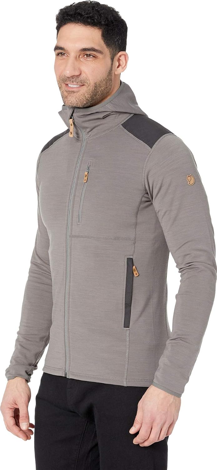 Fjällräven womens Keb Fleece Hoodie Grey/Dark Grey