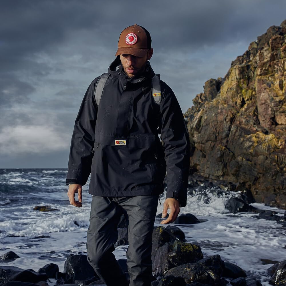 Fjallraven, Vardag Hydratic Anorak - Men's, Dark Navy/Flame Orange, M