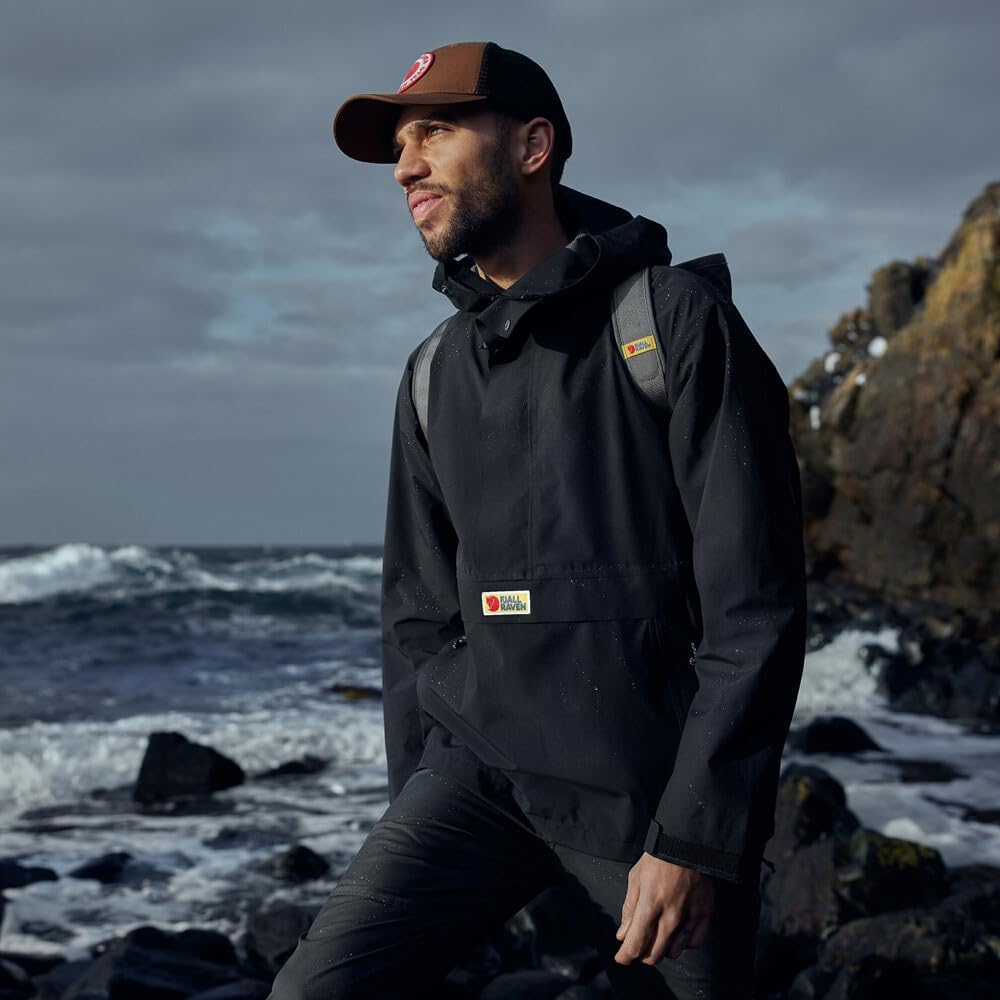 Fjallraven, Vardag Hydratic Anorak - Men's, Dark Navy/Flame Orange, M