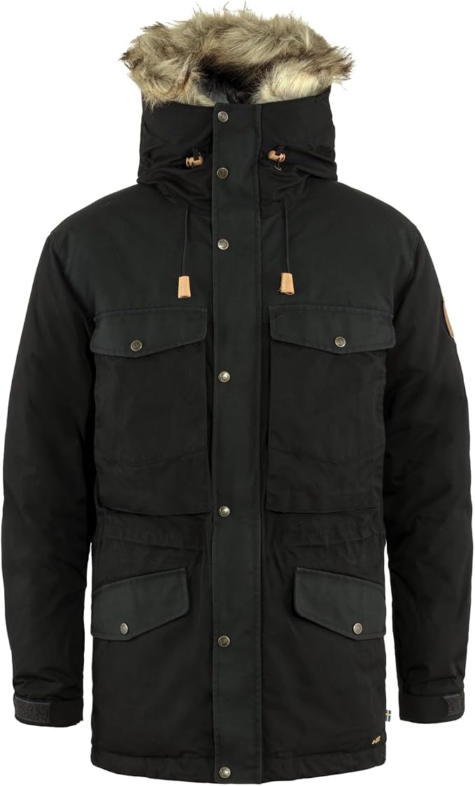 Fjällräven Singi Down Jacket Men's Coat - Insulated Warm Durable Winter Parka for Outdoor Use Black