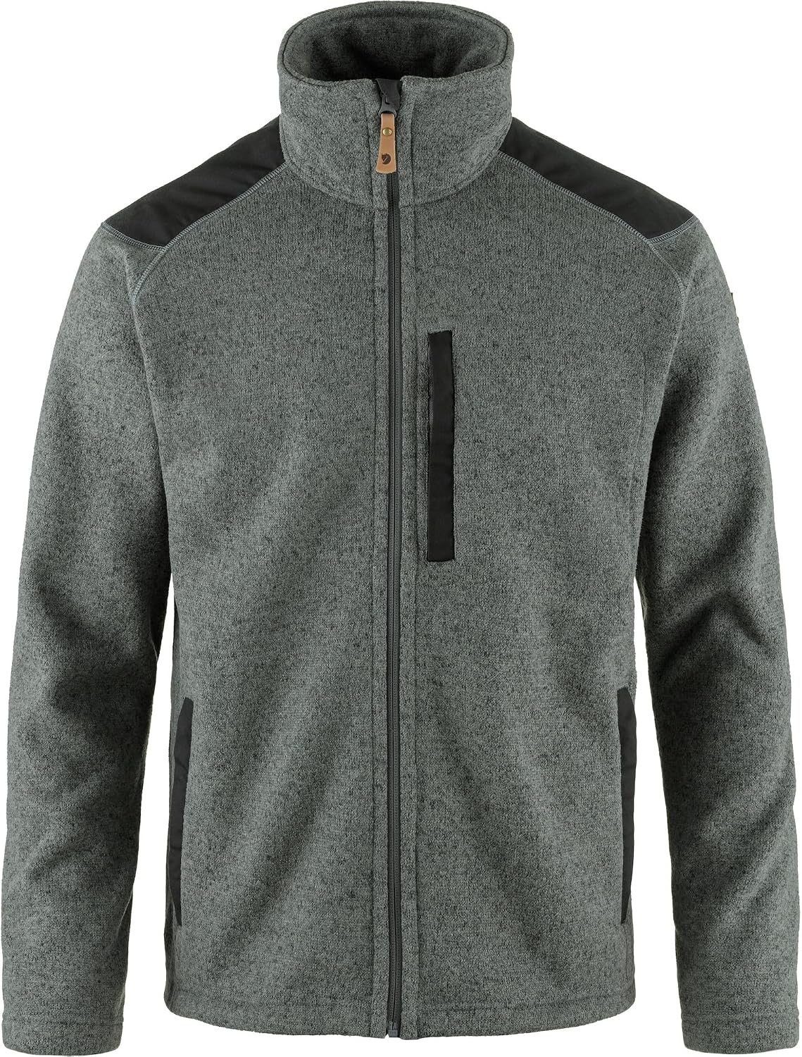 Fjällräven Buck Fleece Men's Jacket - Warm Durable Full Zip Midlayer for Hiking Trekking Outdoor Layering Grey-melange