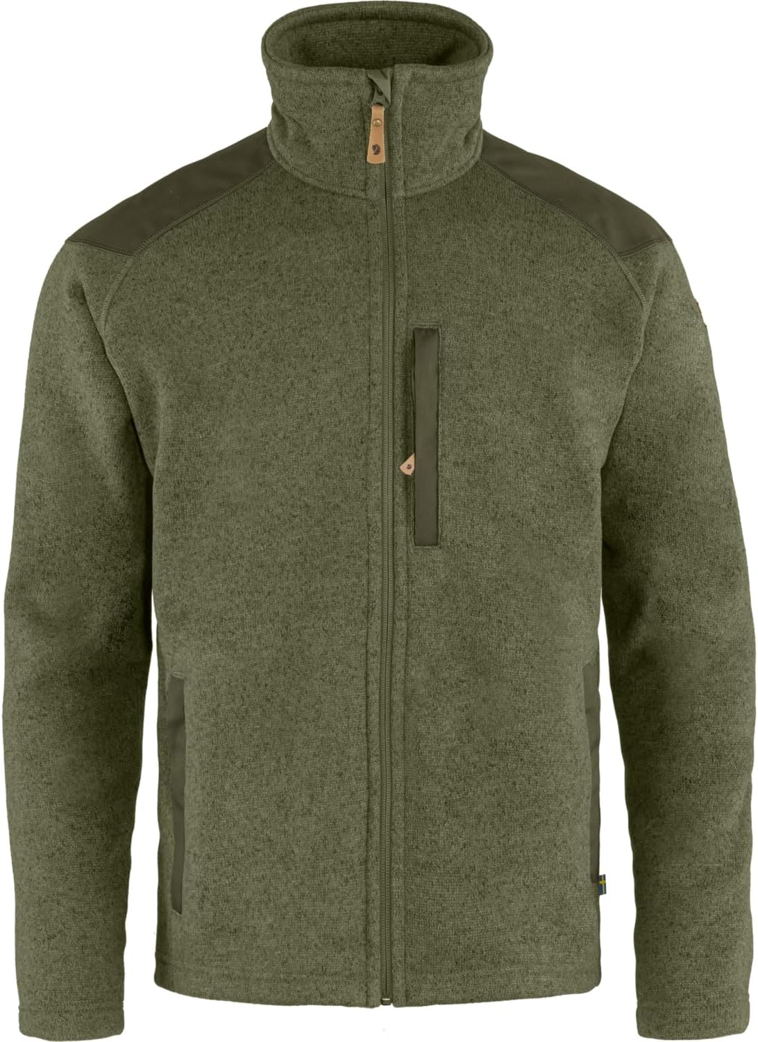 Fjällräven Buck Fleece Men's Jacket - Warm Durable Full Zip Midlayer for Hiking Trekking Outdoor Layering Laurel Green-deep Forest