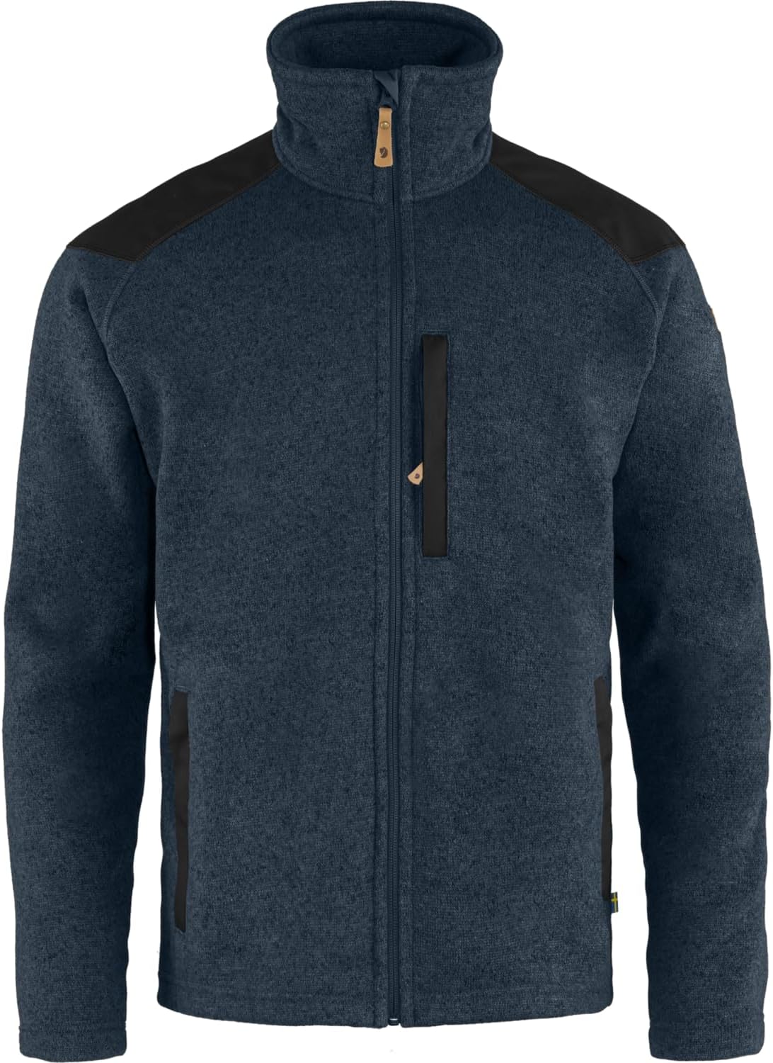 Fjällräven Buck Fleece Men's Jacket - Warm Durable Full Zip Midlayer for Hiking Trekking Outdoor Layering Dark Navy