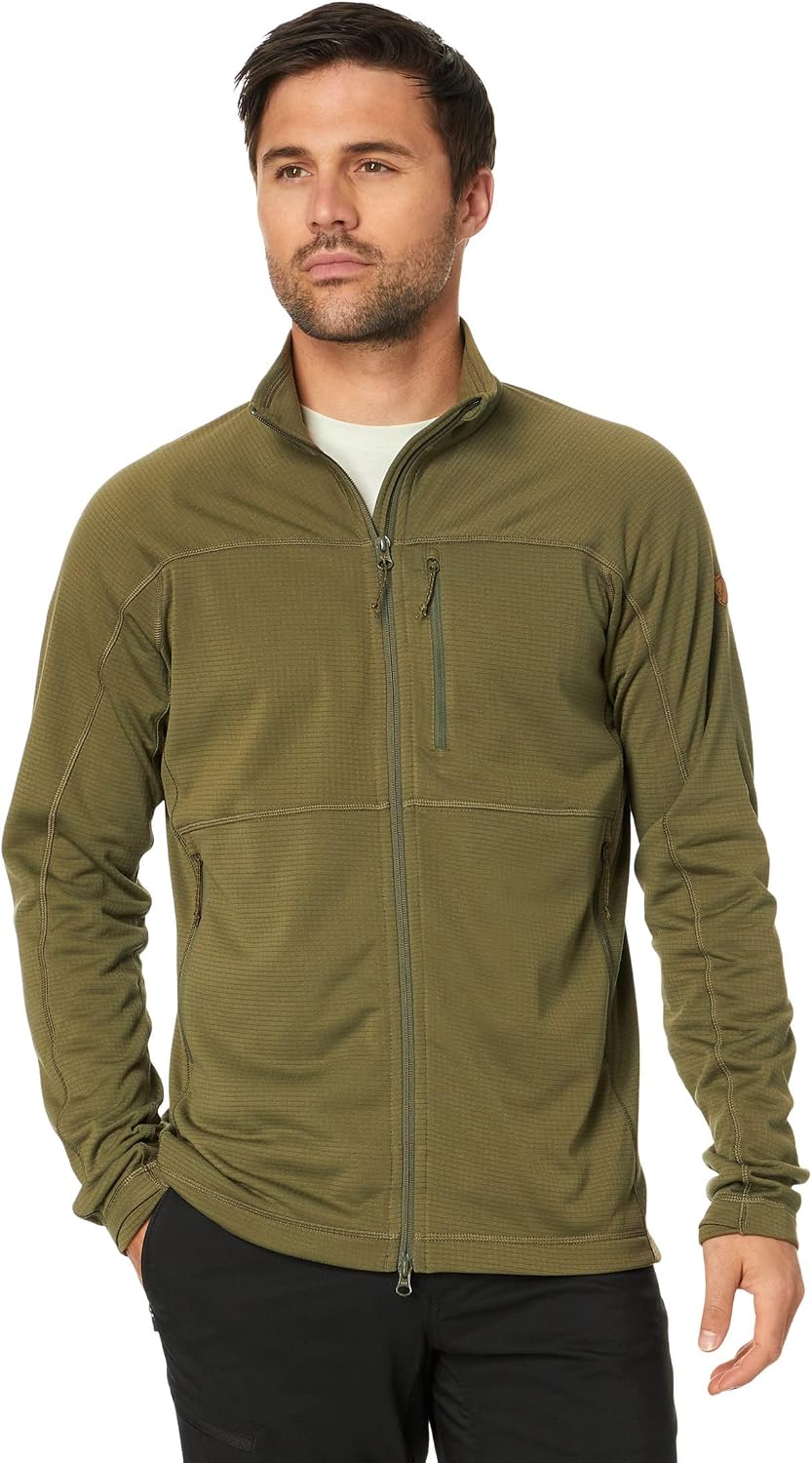 Fjällräven Abisko Lite Men's Fleece Jacket - Breathable, Comfortable, Lightweight Fleece Warmth - Hiking, Trekking Green