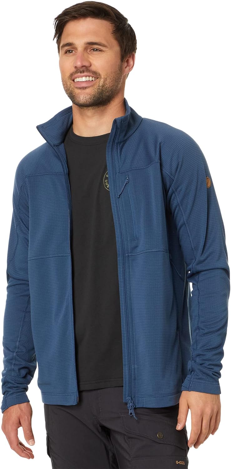 Fjällräven Abisko Lite Men's Fleece Jacket - Breathable, Comfortable, Lightweight Fleece Warmth - Hiking, Trekking Indigo Blue