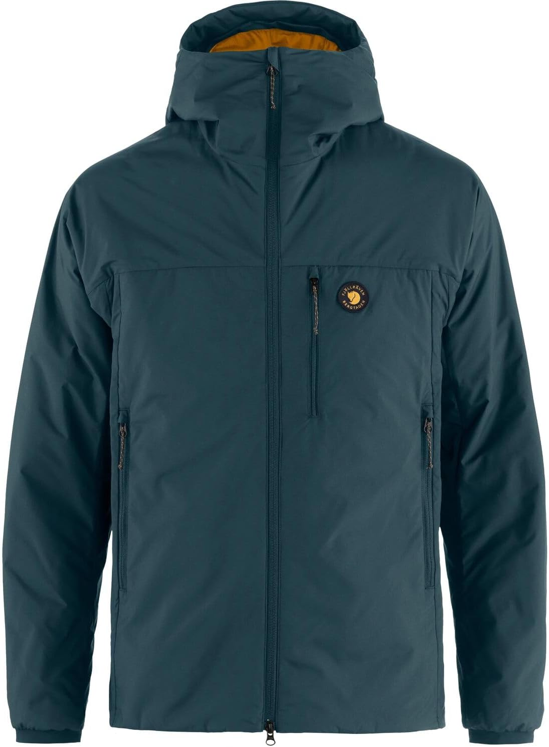 Fjällräven Bergtagen 60 Insulation Men's Jacket - Lightweight Insulation, Packable Warmth, Technical Fit - Hiking, Trekking Mountain Blue/Mustard Yellow