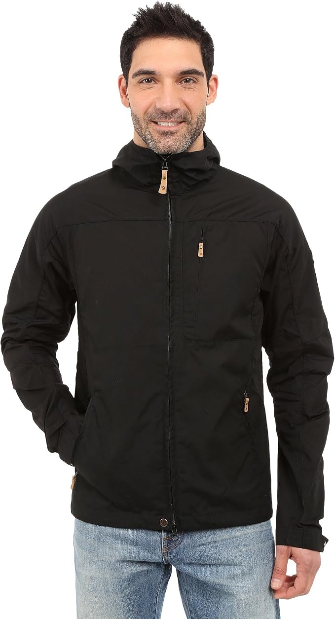 Fjällräven Sten Men's Shell Jacket - Water and Wind Resistant, Breathable, Durable Fabric - Hiking, Trekking, Camping Black