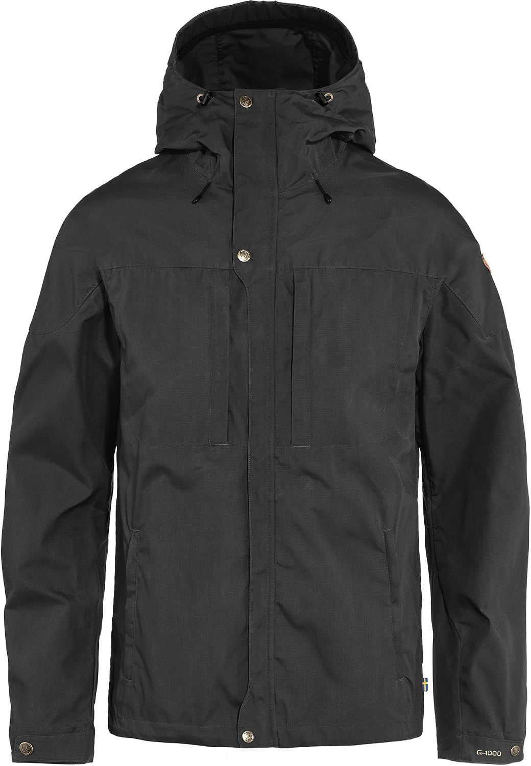 Fjällräven Skogso Men's Jacket - Water and Wind Resistant, Adaptable w/Greenland Wax, Breathable - Hiking, Trekking Dark Grey