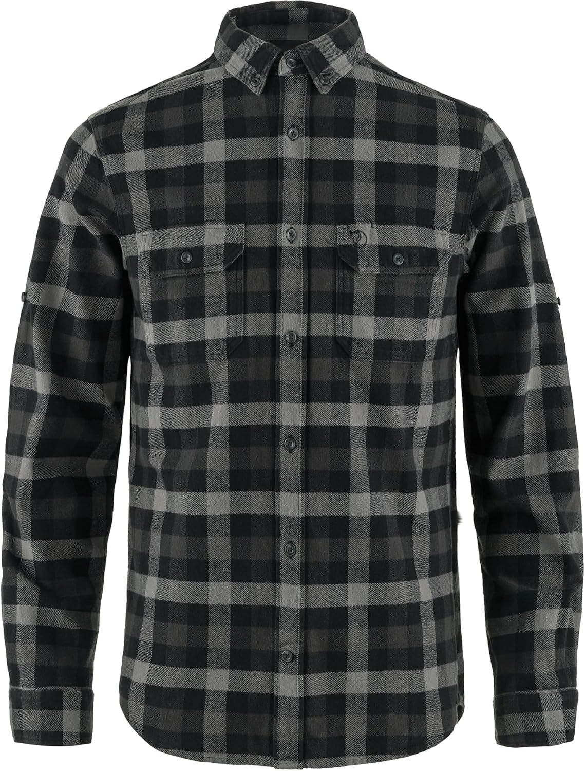 Fjällräven Skog Shirt Men's Shirt - Durable Comfortable Flannel Button Up for Outdoor Everyday Wear Black/Grey