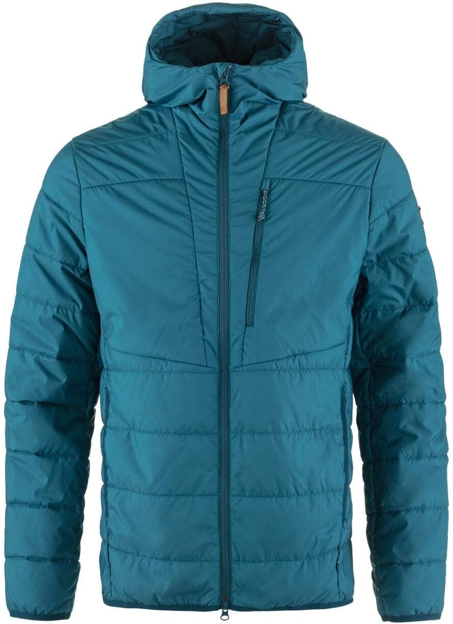 Fjällräven Keb Padded Hoodie Men's Jacket - Lightweight Insulated Durable Midlayer for Hiking Trekking Outdoor Deep Sea