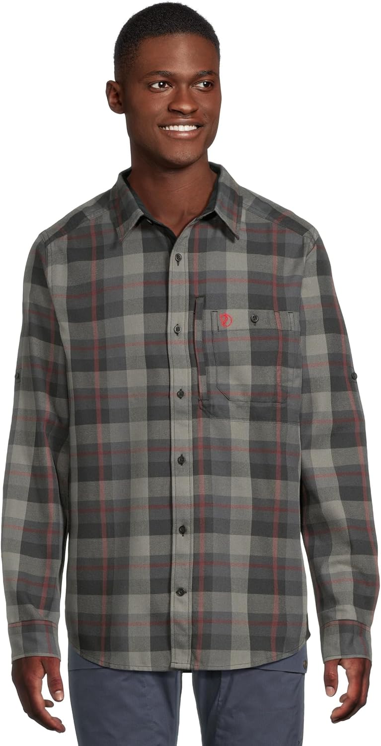 Fjallraven Fjallglim Relaxed Shirt Men's Long Sleeve Flannel Black/Grey