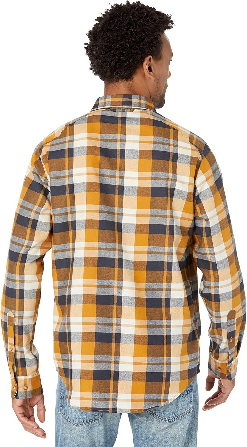 Fjallraven Fjallglim Relaxed Shirt Men's Long Sleeve Flannel Buckwheat Brown/Dark Navy