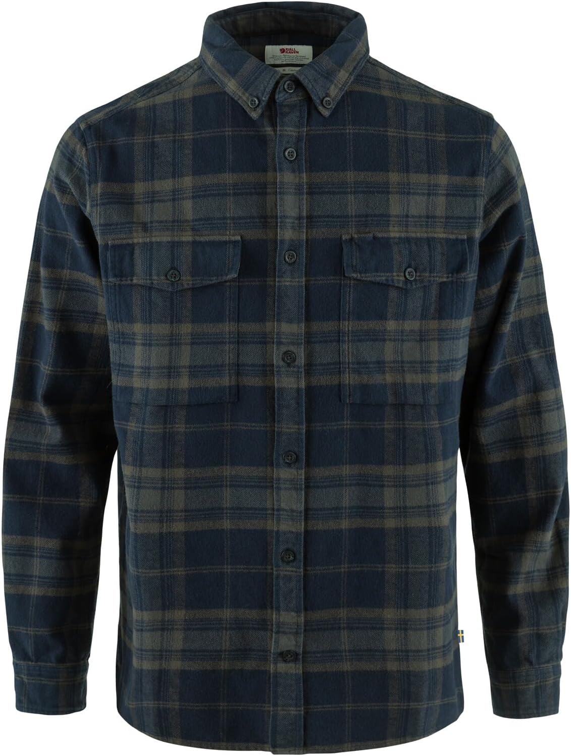 Fjallraven Ovik Twill Men's Long Sleeve Shirt, Organic Cotton - Relaxed Fit Dark Navy/Basalt