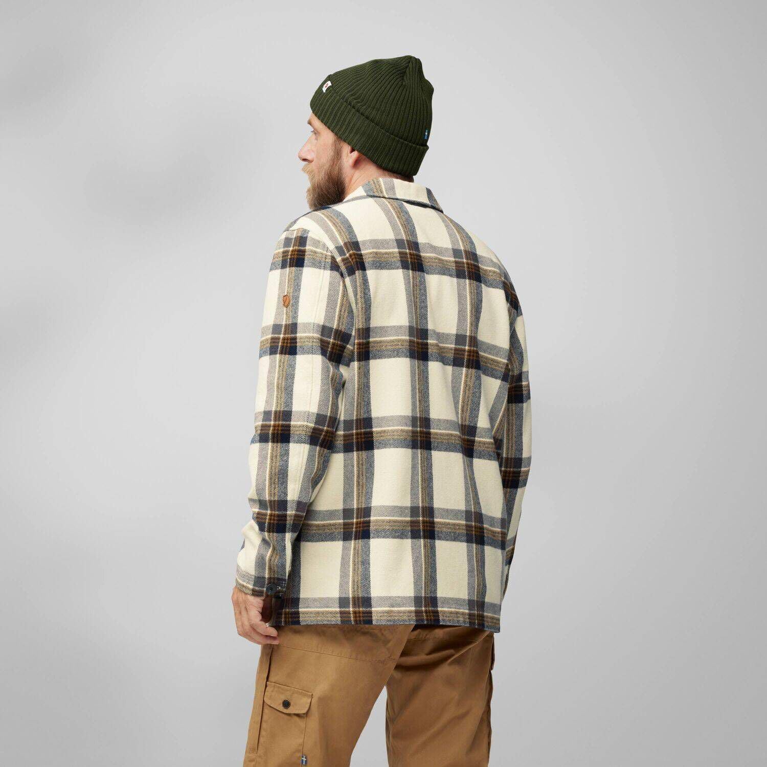 Fjällräven Singi Flannel Overshirt Men's Shirt Chalk White/Dark Navy