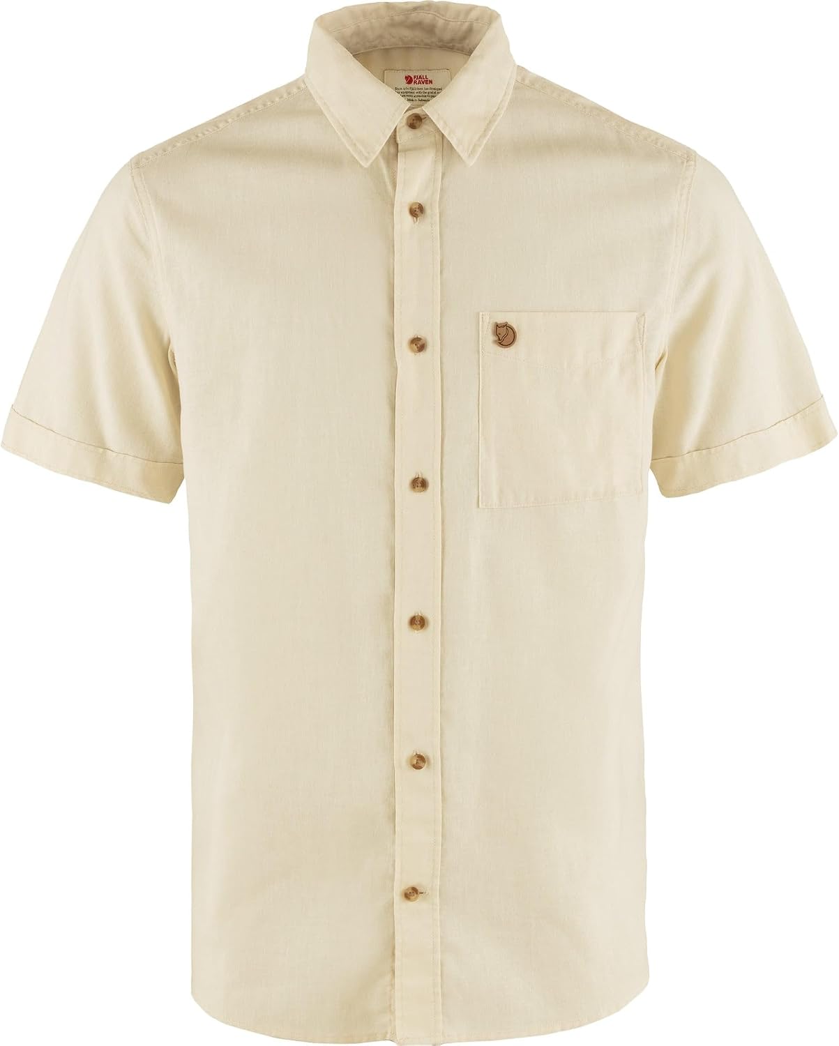 Fjällräven Ovik Men's Short Sleeve Shirt - Lightweight, Breathable, Comfortable Fabric - Hiking, Travel Chalk White