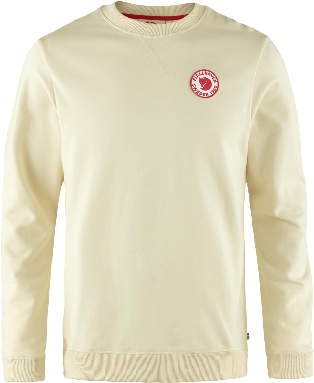 Fjällräven 1960 Logo Badge Men's Sweatshirt - Organic Cotton, Soft Fleece Warmth, Classic Fit - Hiking, Travel Chalk White