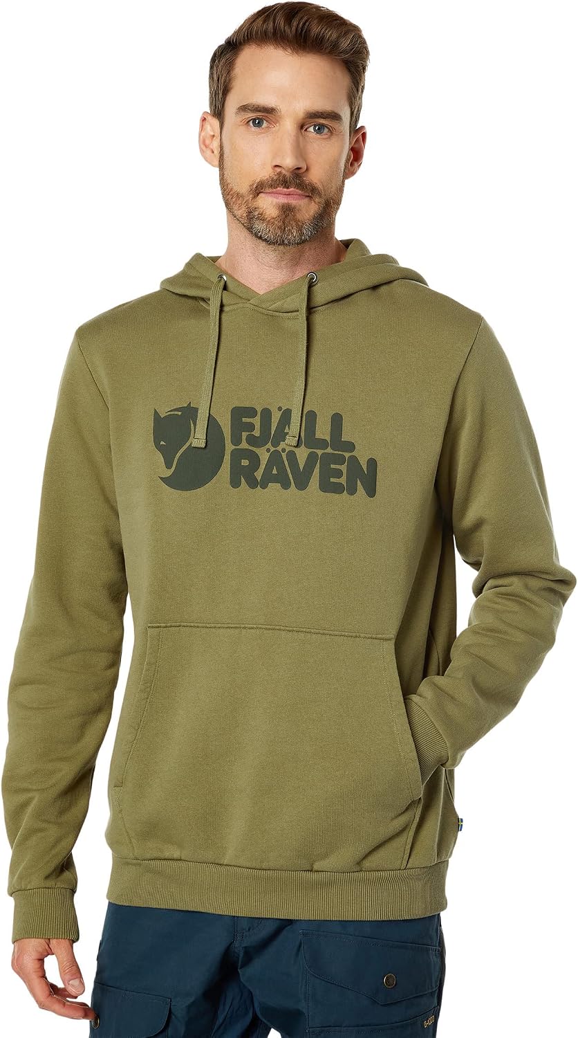 Fjallraven Logo Men's Round Neck Sweatshirt - Relaxed Fit Light Olive