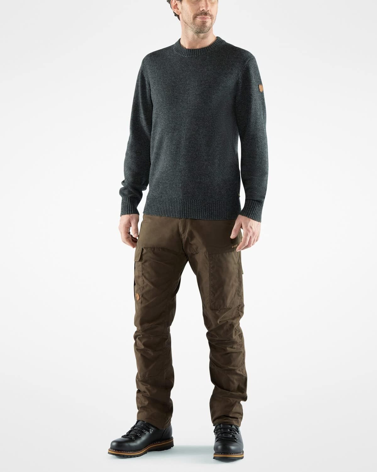 Fjällräven Men's Ovik Round-Neck Sweater M Dark Olive