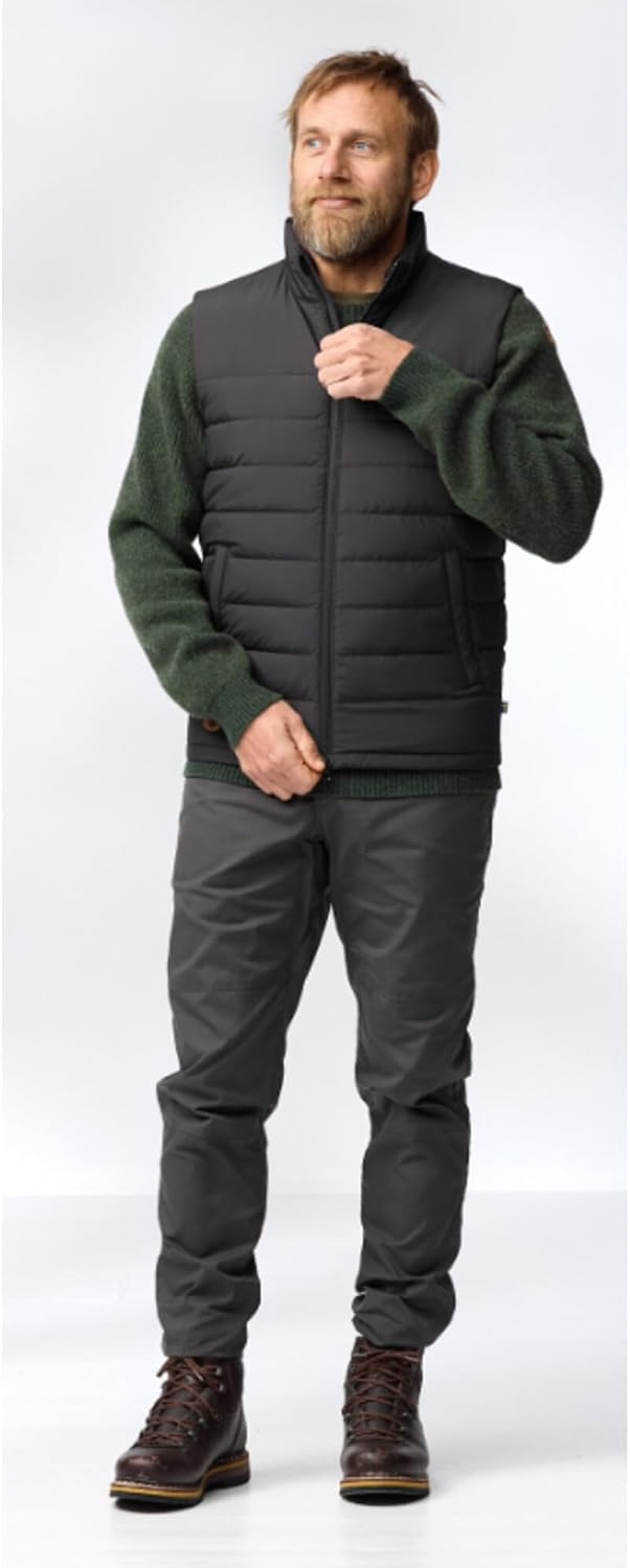 Fjallraven Greenland Down Liner Men's Insulated Down Full-Zip Midlayer Vest Black