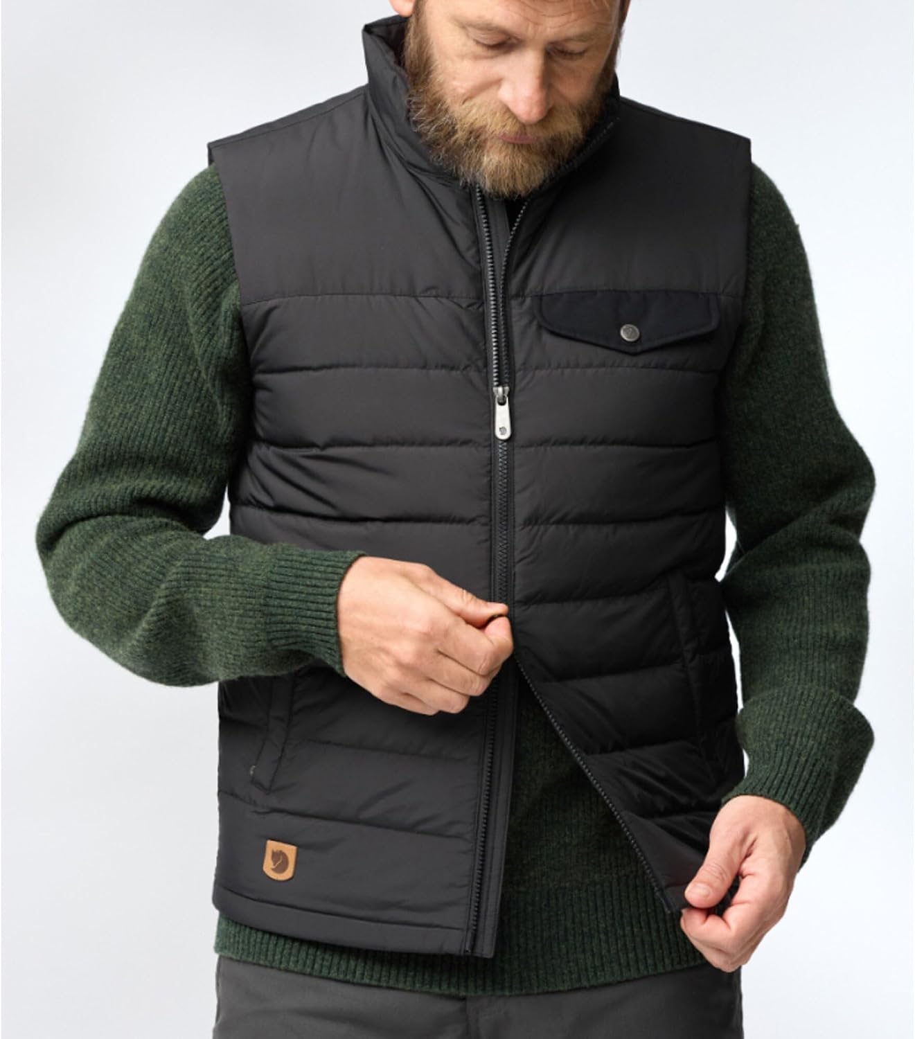 Fjallraven Greenland Down Liner Men's Insulated Down Full-Zip Midlayer Vest Black