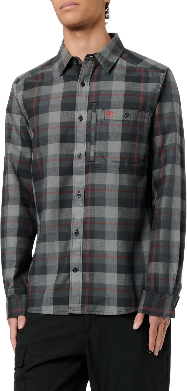 Fjallraven Fjallglim Relaxed Shirt Men's Long Sleeve Flannel Black/Grey