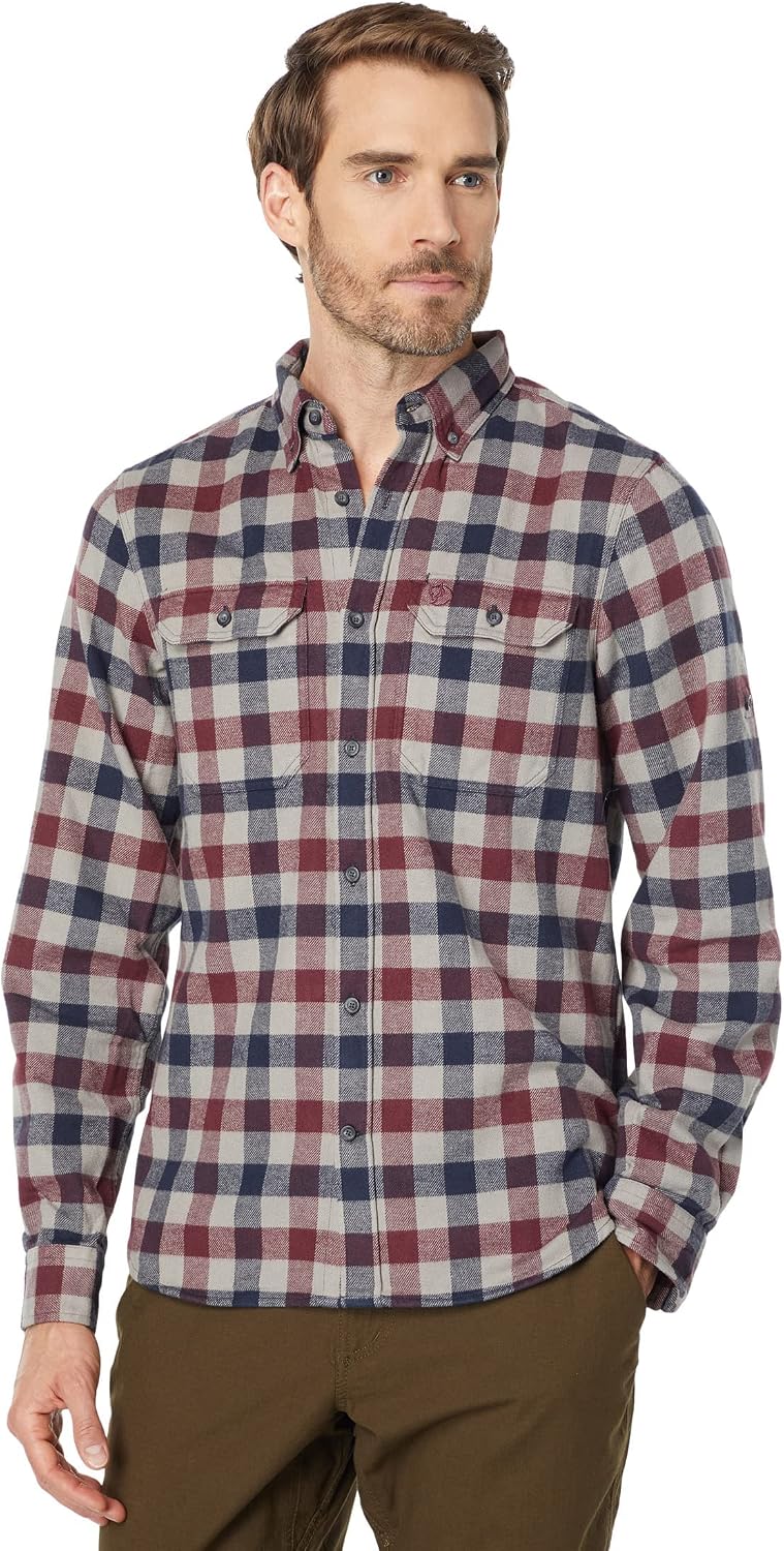 Fjällräven Skog Shirt Men's Shirt - Durable Comfortable Flannel Button Up for Outdoor Everyday Wear Dark Garnet/Fog