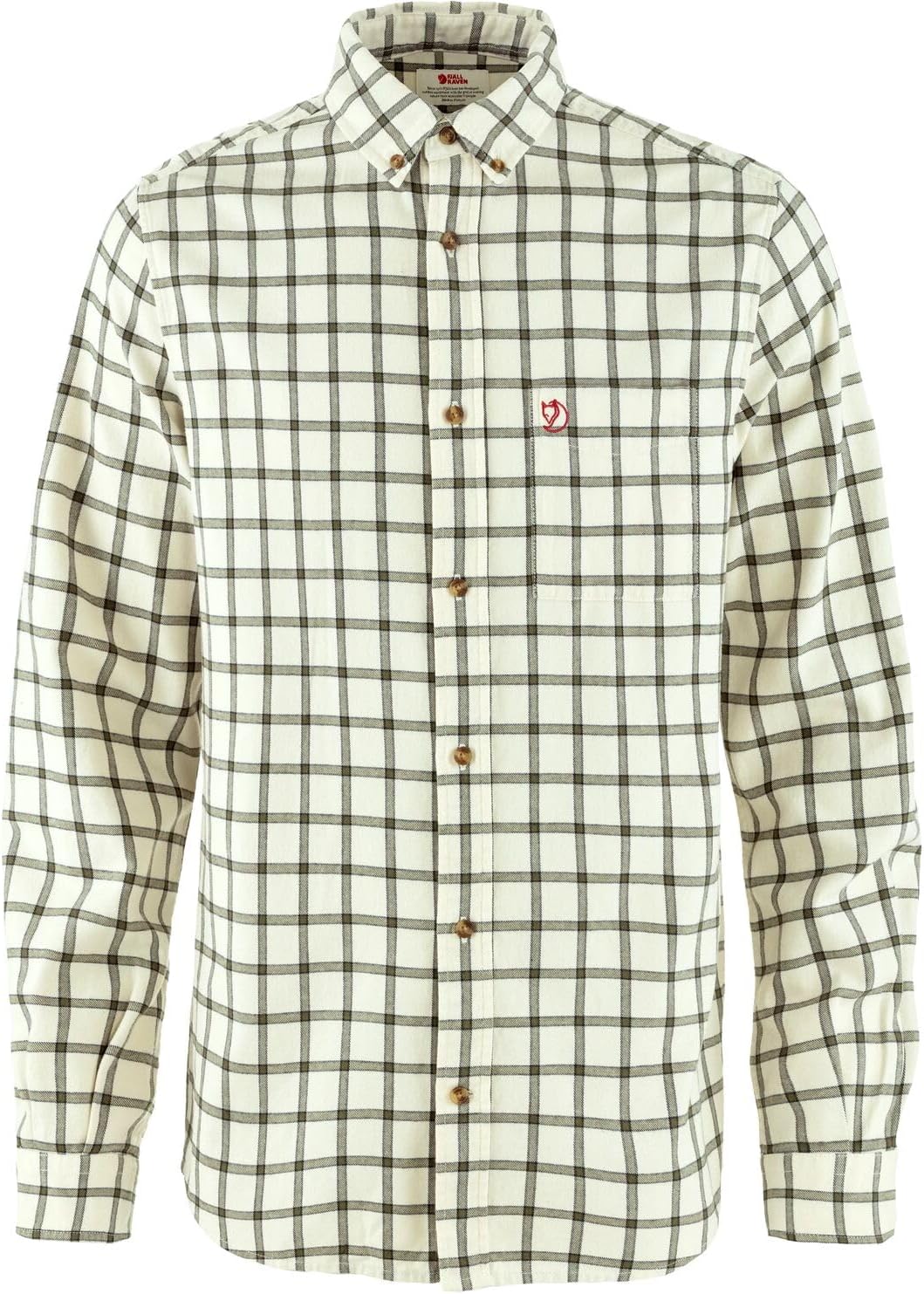 Fjällräven Heavy Classic Men's T-Shirt - Durable, Comfortable, Heavyweight Cotton Fabric - Hiking, Travel Chalk White/Laurel Green