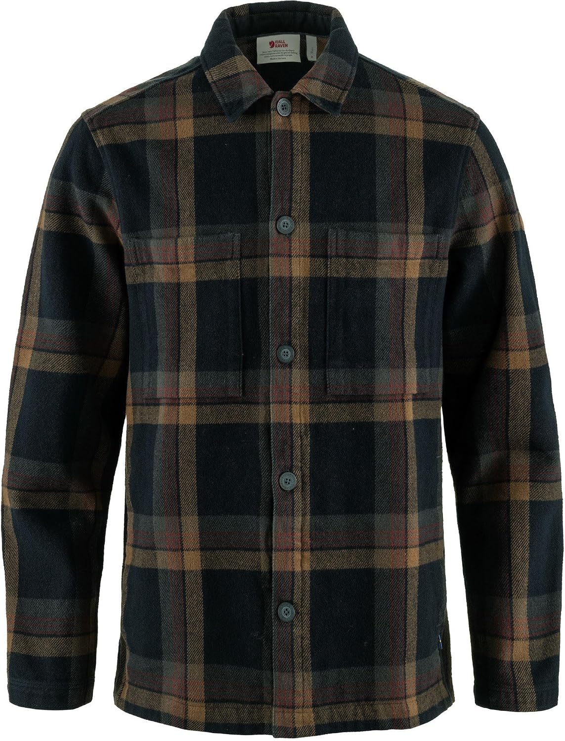 Fjällräven Singi Flannel Overshirt Men's Shirt Dark Navy/Wood Brown