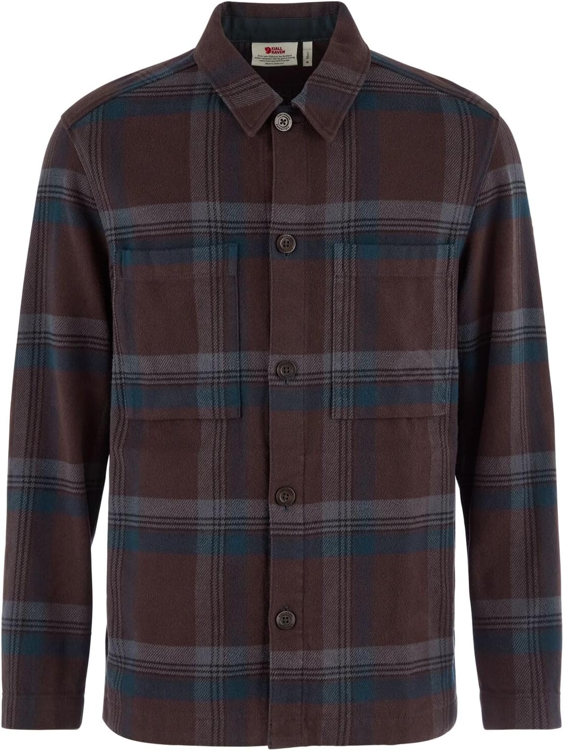 Fjällräven Singi Flannel Overshirt Men's Shirt Black Oak/Dark Navy