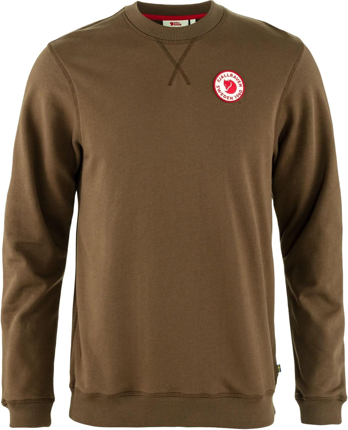 Fjällräven 1960 Logo Badge Men's Sweatshirt - Organic Cotton, Soft Fleece Warmth, Classic Fit - Hiking, Travel Dark Oak