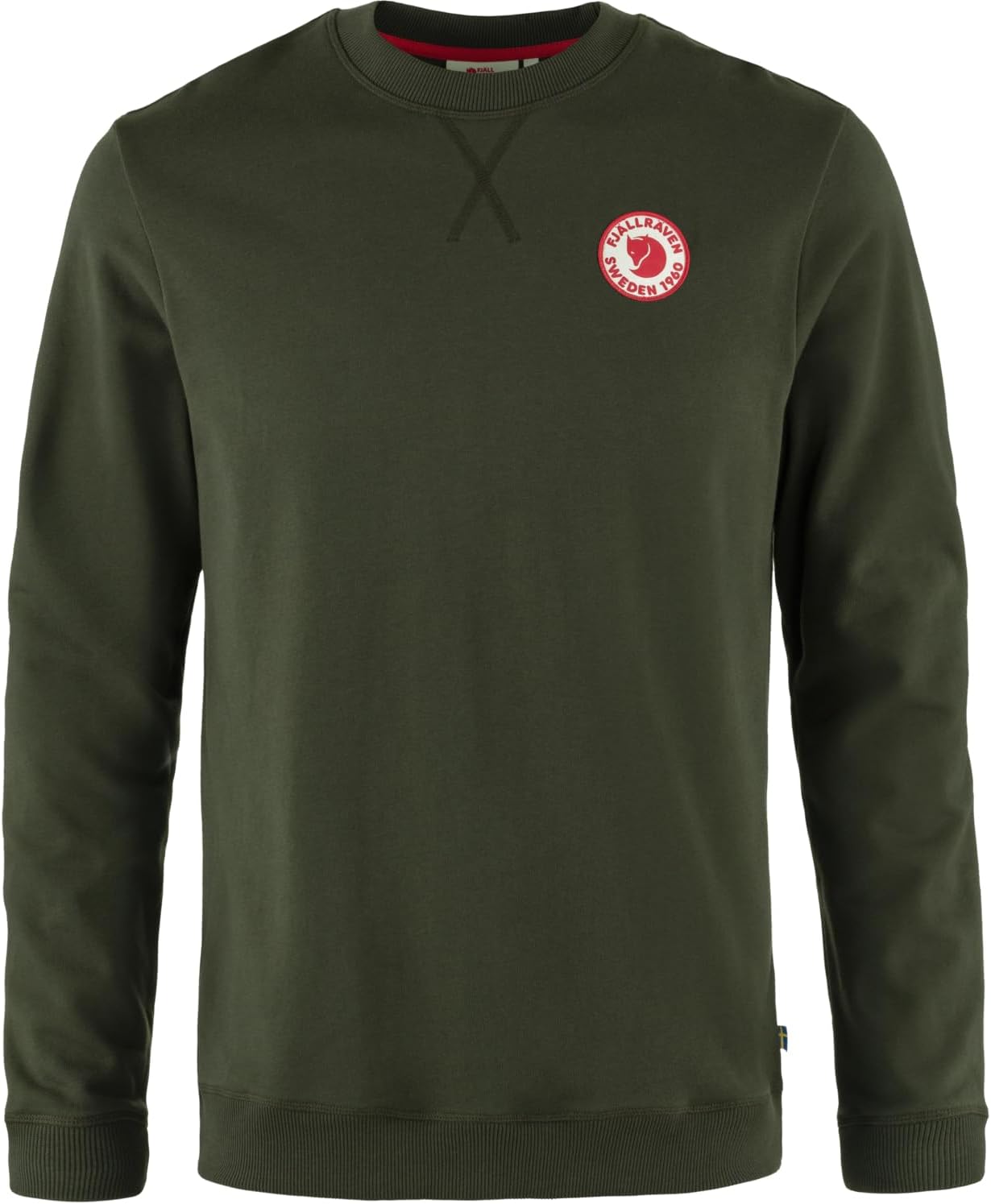 Fjällräven 1960 Logo Badge Men's Sweatshirt - Organic Cotton, Soft Fleece Warmth, Classic Fit - Hiking, Travel Deep Forest