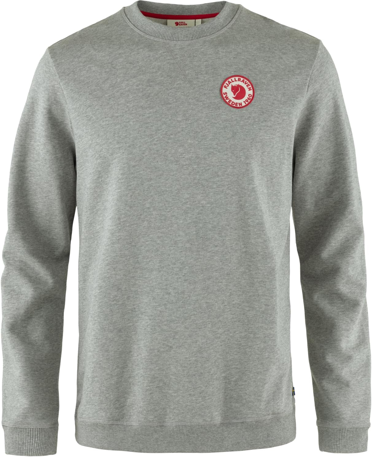 Fjällräven 1960 Logo Badge Men's Sweatshirt - Organic Cotton, Soft Fleece Warmth, Classic Fit - Hiking, Travel Grey/Melange