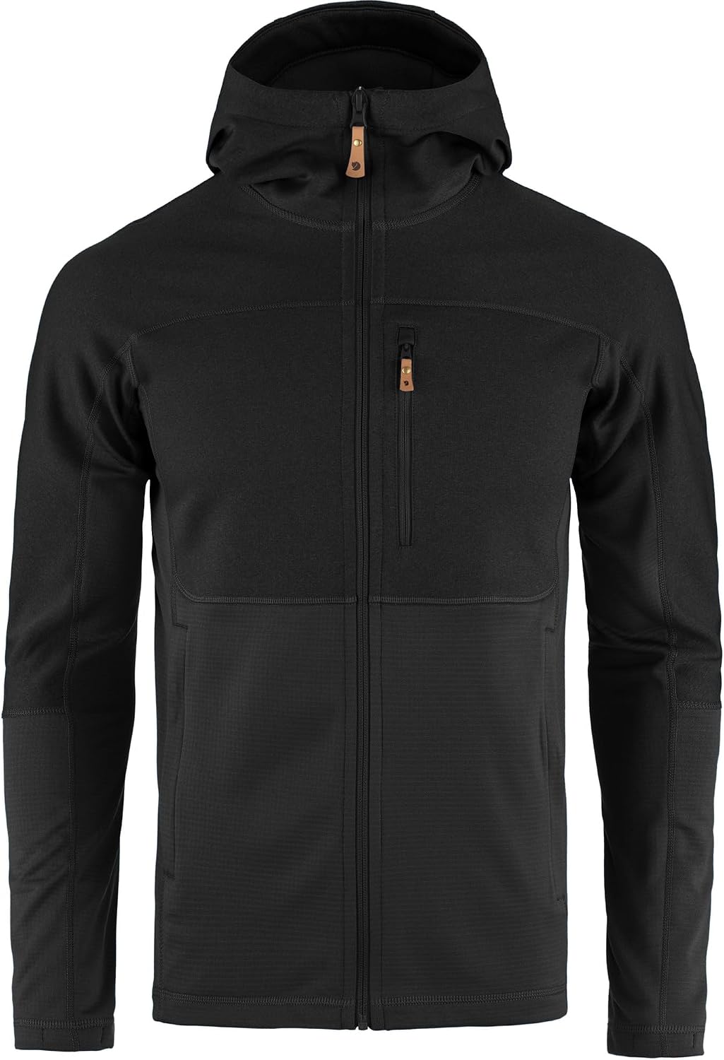 Fjällräven Abisko Men's Trail Full Zip Hooded Fleece - Breathable, Comfortable, Lightweight Fleece Warmth - Hiking, Trekking Black