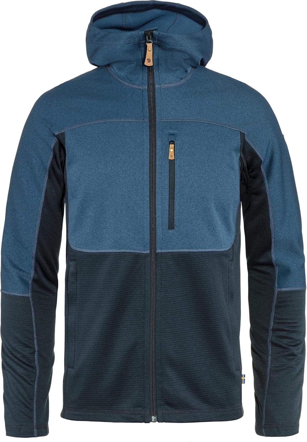 Fjällräven Abisko Men's Trail Full Zip Hooded Fleece - Breathable, Comfortable, Lightweight Fleece Warmth - Hiking, Trekking Indigo Blue/Dark Navy