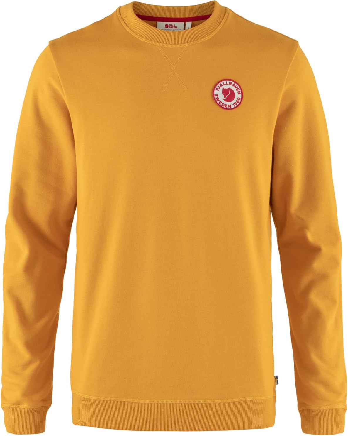 Fjällräven 1960 Logo Badge Men's Sweatshirt - Organic Cotton, Soft Fleece Warmth, Classic Fit - Hiking, Travel Mustard Yellow