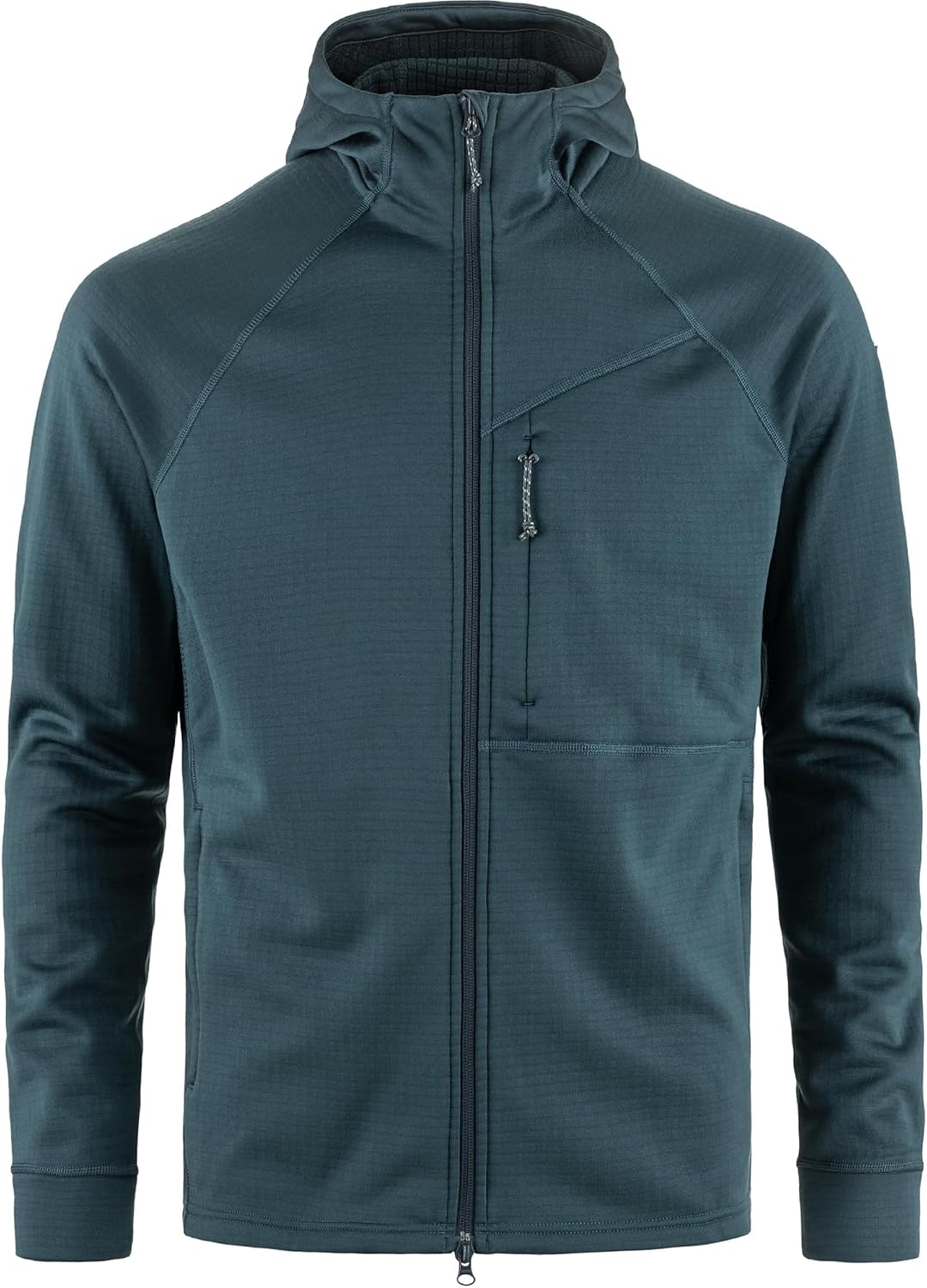 Fjällräven Abisko Grid Fleece Hoodie Men's Jacket - Lightweight Breathable Stretch Grid Midlayer for Hiking Trekking Outdoor Mountain Blue