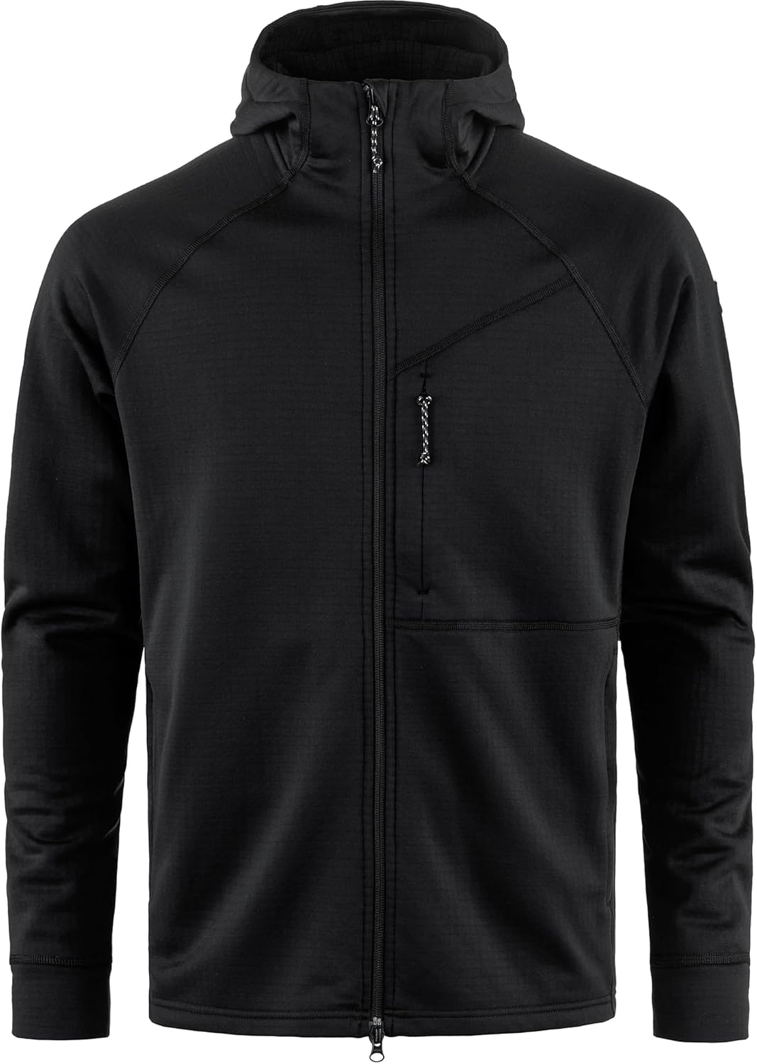 Fjällräven Abisko Grid Fleece Hoodie Men's Jacket - Lightweight Breathable Stretch Grid Midlayer for Hiking Trekking Outdoor Black
