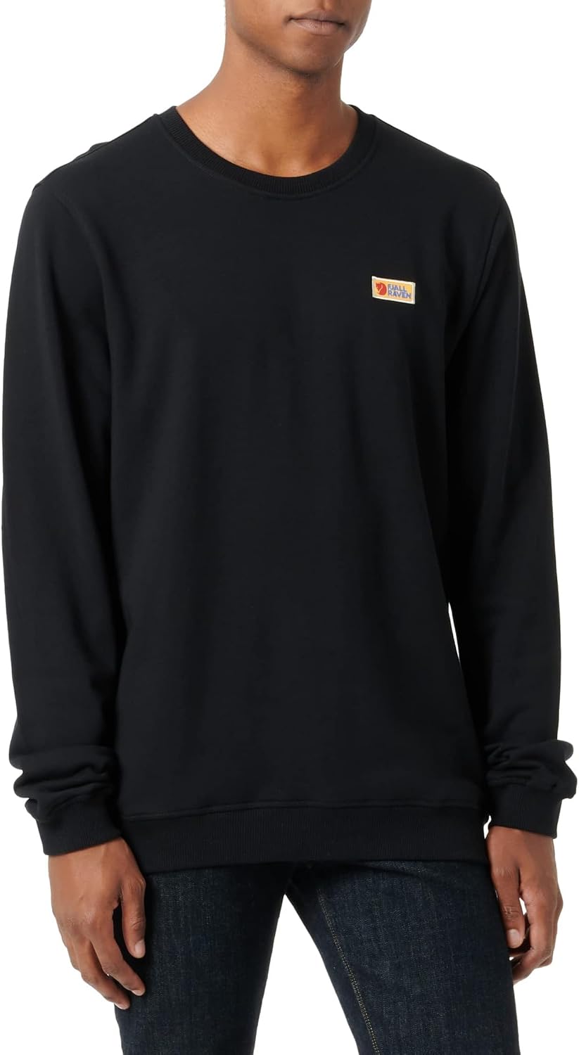 Fjällräven Vardag Men's Sweater - Breathable, Comfortable, Soft Cotton Fabric - Hiking, Travel Black