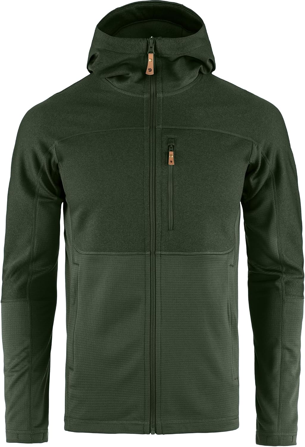 Fjällräven Abisko Men's Trail Full Zip Hooded Fleece - Breathable, Comfortable, Lightweight Fleece Warmth - Hiking, Trekking Deep Forest