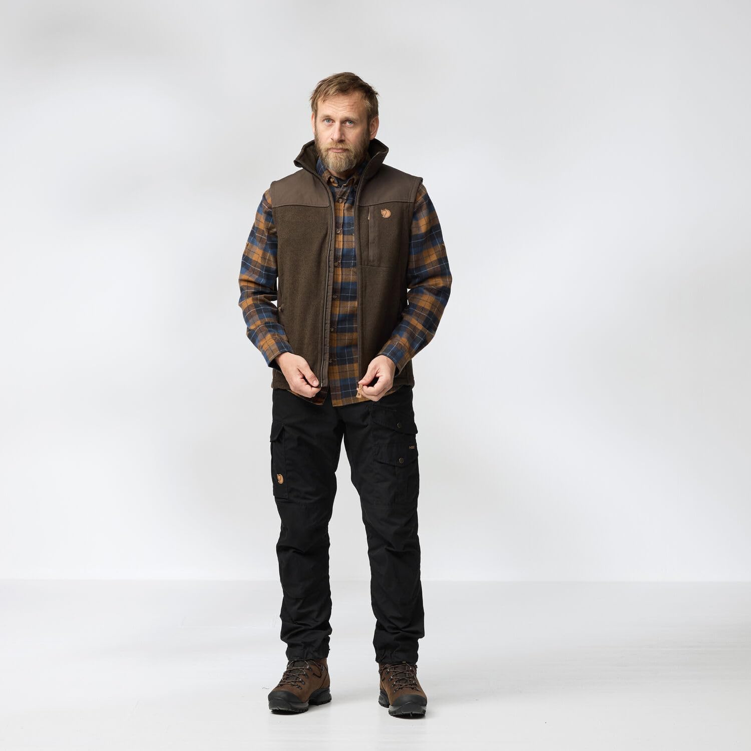 Fjallraven Buck Men's Fleece Full-Zip Midlayer Vest Grey/Melange