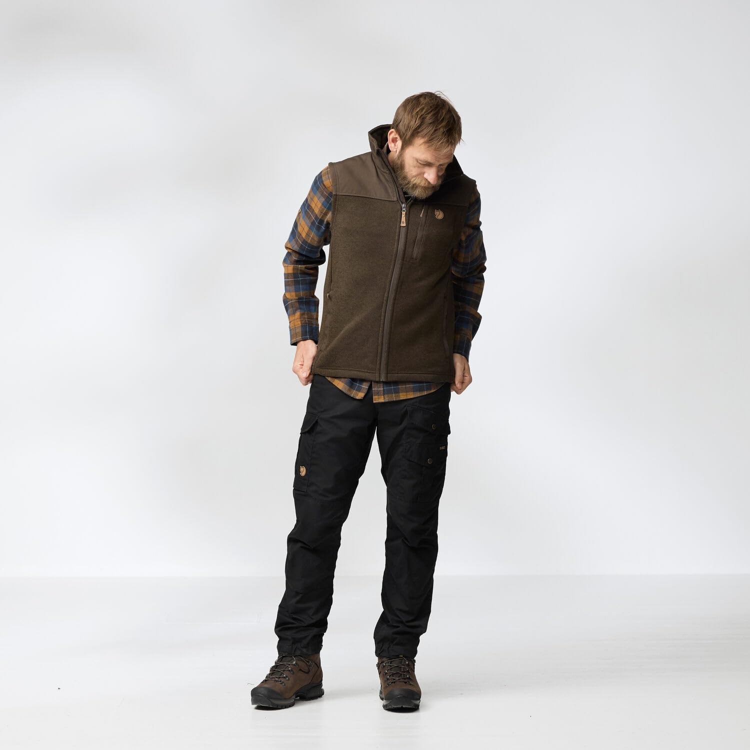 Fjallraven Buck Men's Fleece Full-Zip Midlayer Vest Grey/Melange