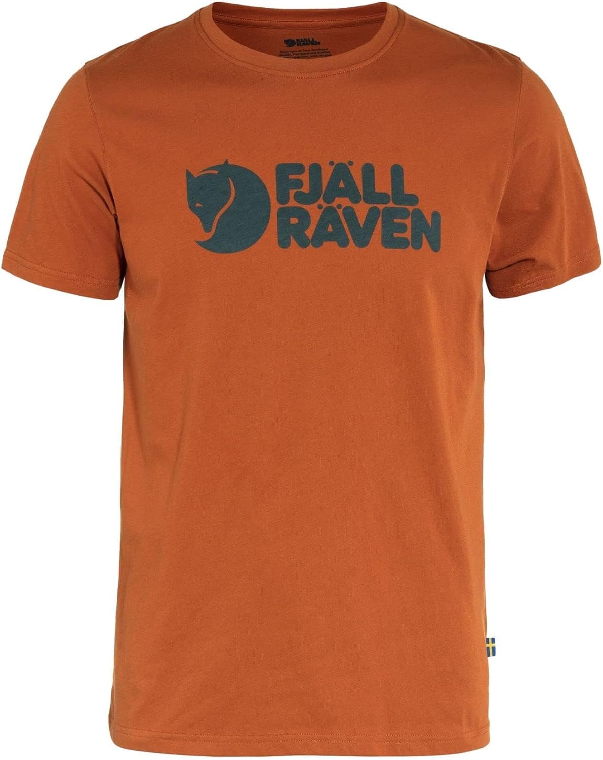 Fjallraven Logo Men's Short Sleeve Shirt, Cotton Blend - Regular Fit Terracotta Brown
