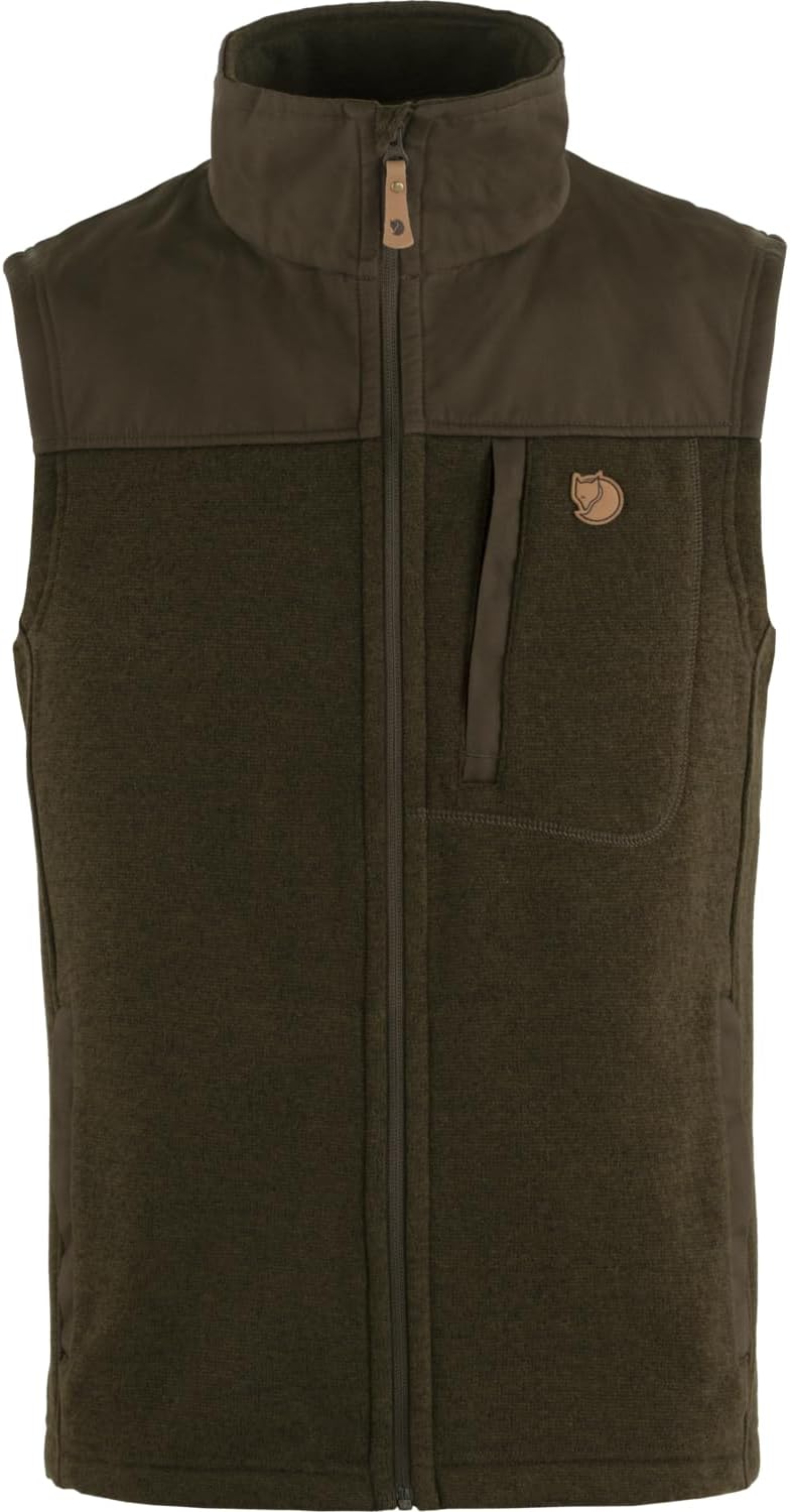 Fjallraven Buck Men's Fleece Full-Zip Midlayer Vest Dark Olive